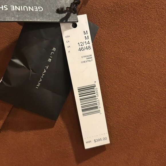 Elie Tahari Suede Military Jacket Amber Color Women's Size S NEW - Picture 11 of 12